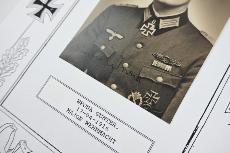 Signature of Wehrmacht Heer KC Recipient 'Günter Wrona'
