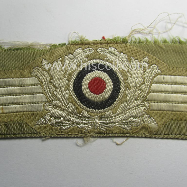 Stunning - and clearly cap-removed! - WH (Luftwaffe) 'BeVo'-woven- and/or 'tropical-issued' cap-cocarde for the: 'Hermann Meyer'-field-caps