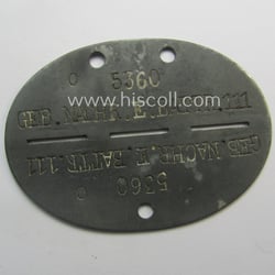 Zinc-based, WH (Heeres) 'Gebirgsjäger-Nachrichten'-related ID-disc bearing the clearly...