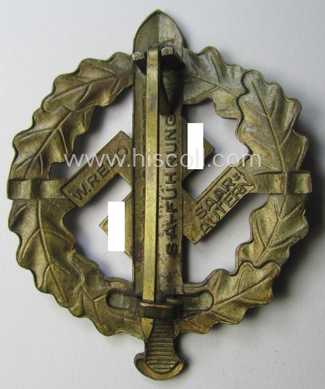 'SA-Sportabzeichen in Bronze' by 'W. Redo - Saarlautern' that is void of an an impressed bearers'-number