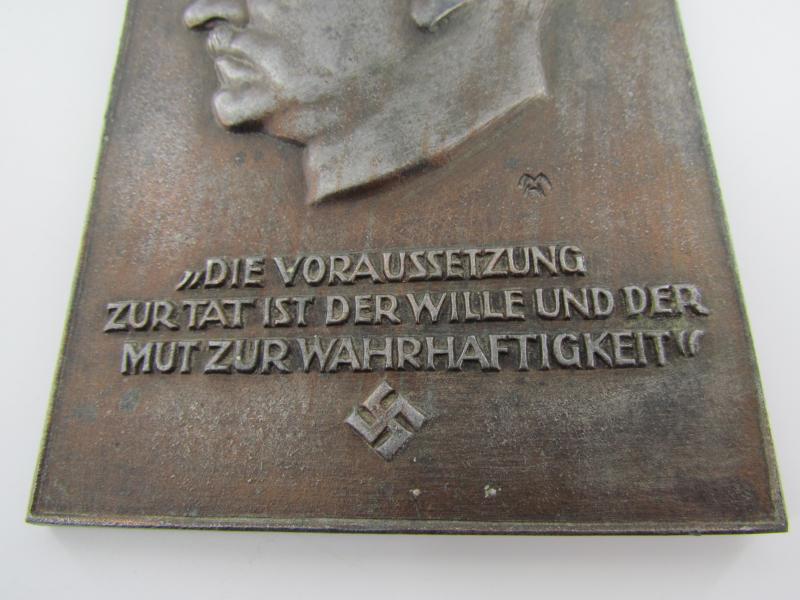 Adolf Hitler Award Plaque for NSDAP Officials