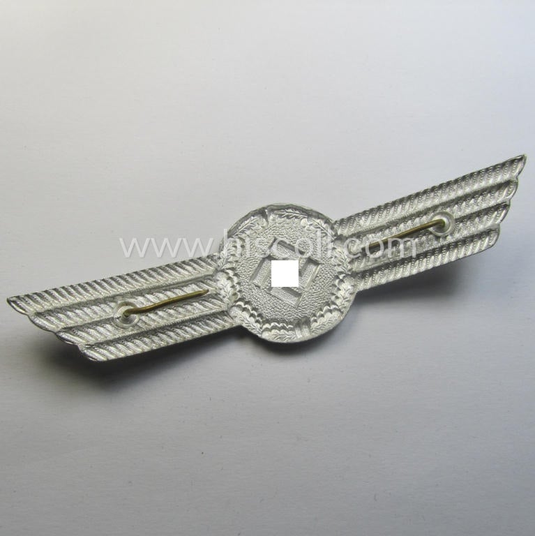 Attractive - and actually scarcely encountered! - example of an early- (ie. '1935'-) pattern so-called: 'DLV' (ie. 'Deutscher Luftsport Verbandes') metal- (ie. aluminium-) based visor-cap-cocarde