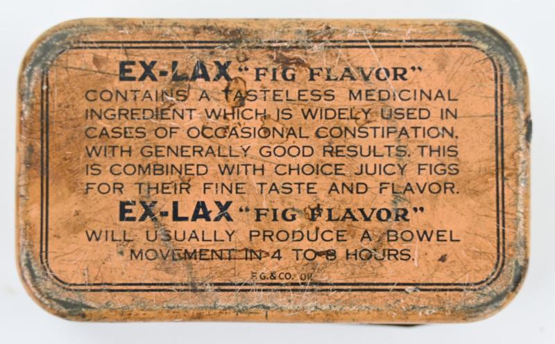 US WW2 Ex-Lax 'Fig Flavor' Chocolade Tin Can