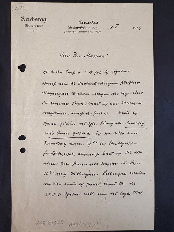 GERMAN WWII VERY RARE GREGOR STRASSER HAND SIGNED AUTOGRAPH LETTER SIGNED