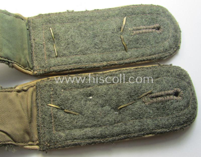 Pair of WH (Heeres) NCO-type, neatly 'cyphered' shoulderstraps: 'Ofwbl. einer Infanterie-Abtlgs.' within the famous 'GD'-division