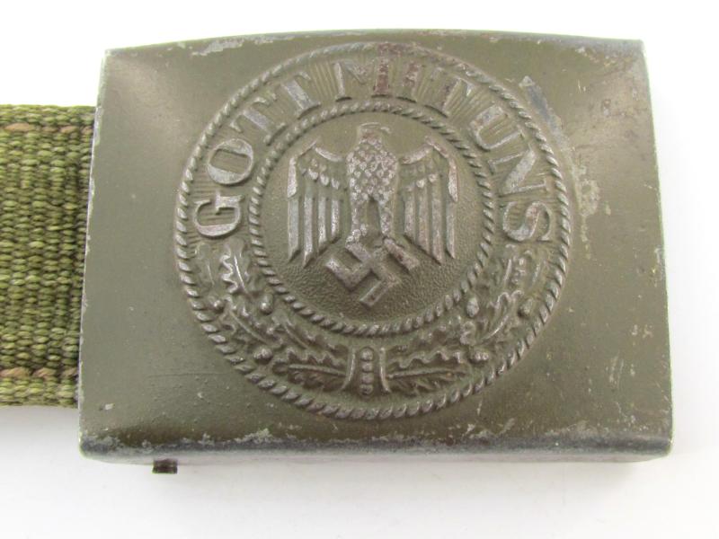 Wehrmacht (Heer) tropical ‘Afrikakorps’ steel belt buckle by Gustav Brehmer 1940
