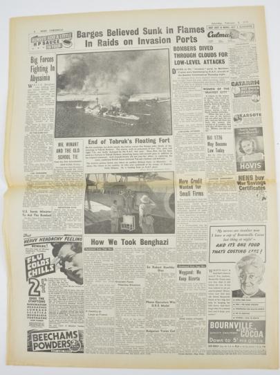 British News Chronicle newspaper 8 February 1941