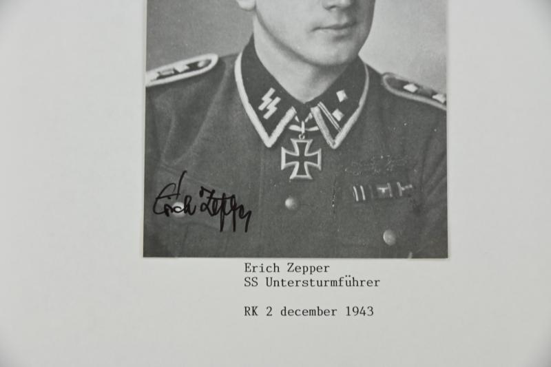 Signature of Waffen-SS KC Recipient 'Erich Zepper'