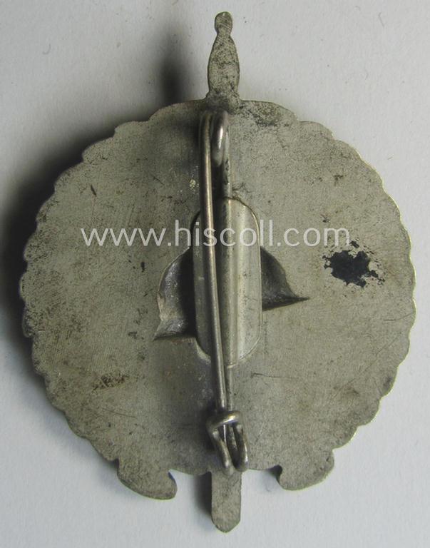 Unusually seen, silver-toned and (I deem) N.S.K.O.V.- (ie. WWI-veteran-) related honorary-badge (ie. 'Ehrenzeichen') being a non-maker-marked example as was issued to commemorate membership within the: 'Rönsahler Wehrverein'