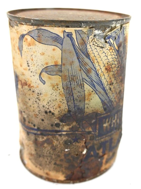 US WW2 Tin Can of White Corn