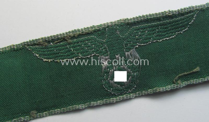 Attractive - and actually not that easily encountered! - customs-related cuff-title (ie. 'Ärmelstreifen des Reichsfinanzverwaltung- o. Zollgrenzschutz') being a detailed example as executed in the so-called: 'flatwire'- (ie. 'BeVo-weave'-) patt...