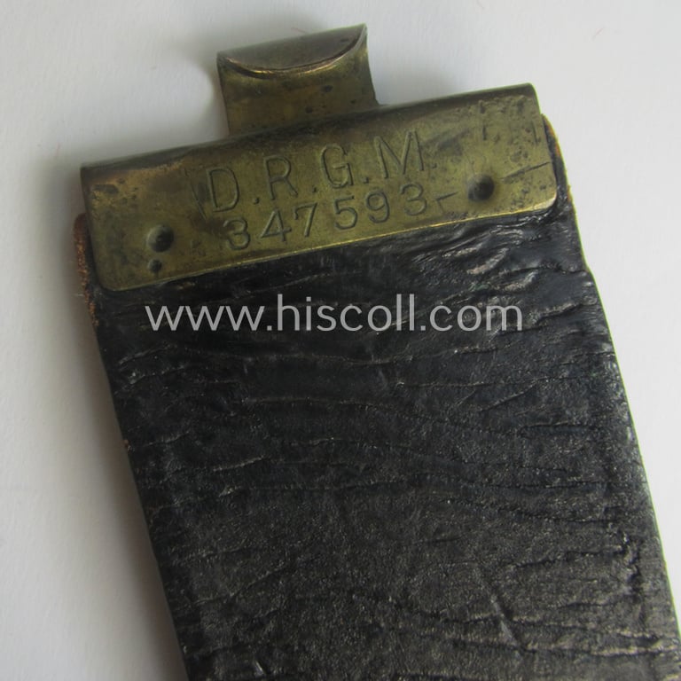 WWI-period (ie. 'Preussen'-related), copper- (ie. nickle-crome-) based, EM/NCO-type belt-buckle being a moderately used example that comes with its accompanying belt as issued and/or most certainly worn