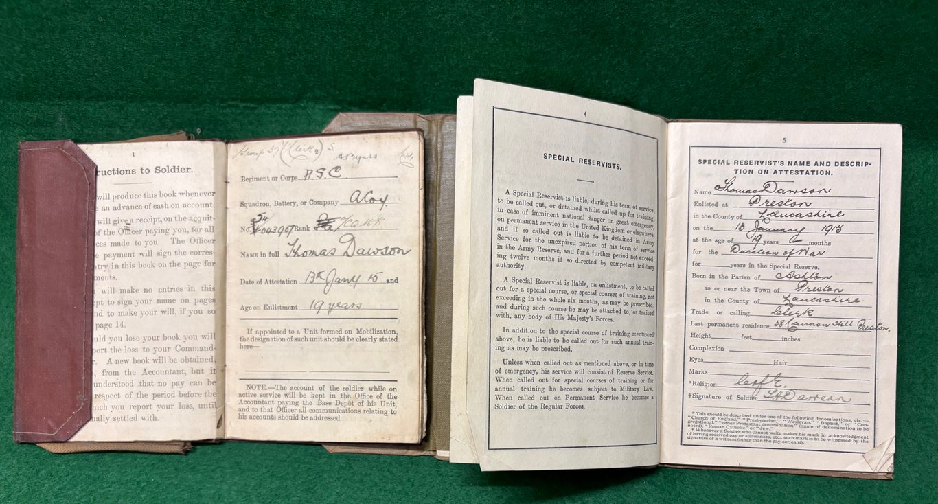 WW1 Group to S4/043907 CQMS T H Dawson ASC