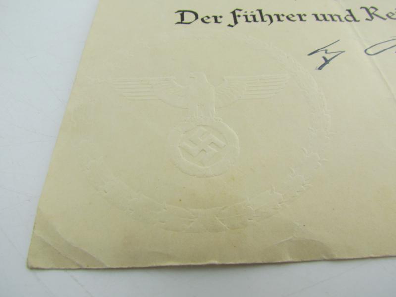Mutterkreuz (Mother Cross) Silver Award Document