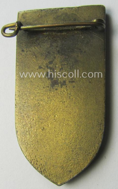 Commemorative, 'Nat.Soz. Deutscher Frontkämpferbund Stahlhelm'- (or: 'N.S.D.F.B.St.'-) related 'tinnie': 'Gau Münsterland - Gautag - 28. Okt. 1934'