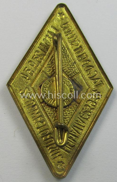 Attractive - and scarcely encountered! - 'BDM'-related day-badge (ie. 'tinnie' or: 'Veranstaltungsabzeichen') as was issued to commemorate a BDM-related gathering entitled: 'Heimattag 23.9.1934 - Tag der Deutschen Mädel 23.9.1934'