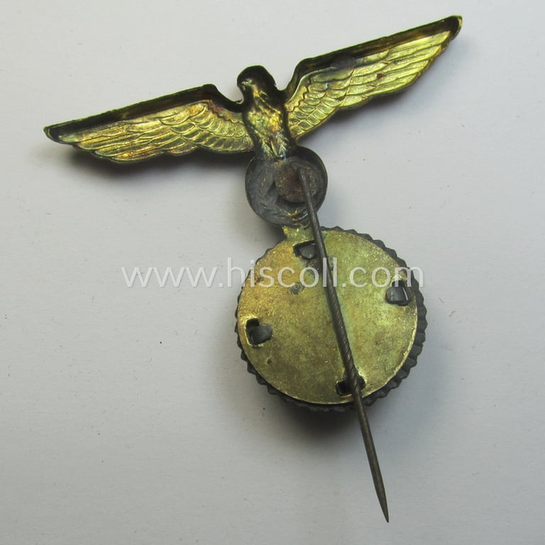 WH (Kriegsmarine) 'combined-pattern'-eagle-pin & cocarde being a non-maker-marked example as was intended for attachment to the (darker-blue- ie. white-topped-) so-called: 'Tellermützen'