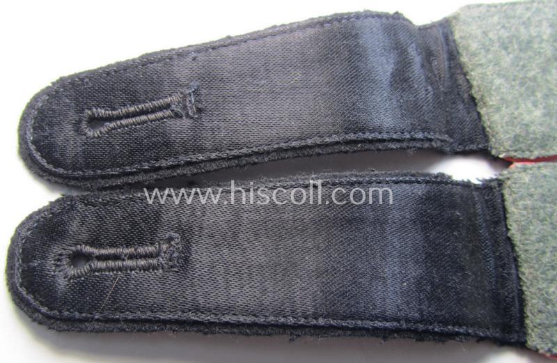 Superb - and fully matching! - pair of Waffen-SS (ie. 'SS-Panzer') EM-type shoulderstraps (as was amongst others used on the black-coloured 'wrap-around'-tunics) as was intended for usage by a: 'Soldat der SS-Panzer-Truppen'
