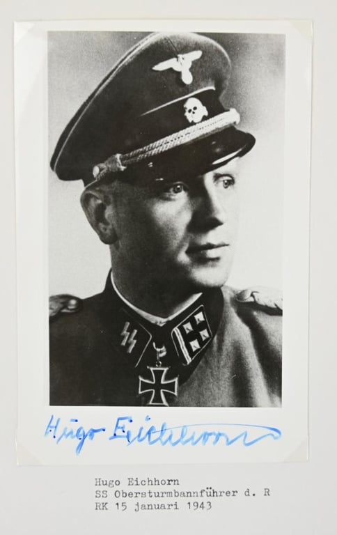 Postcard with Signature of Waffen-SS KC Recipient 'Hugo Eichhorn'