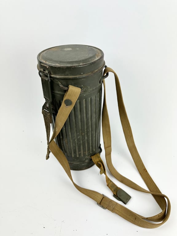 WW2 German Gas Mask & Canister With Cleaning Cloth , Spring & Spare Lenses