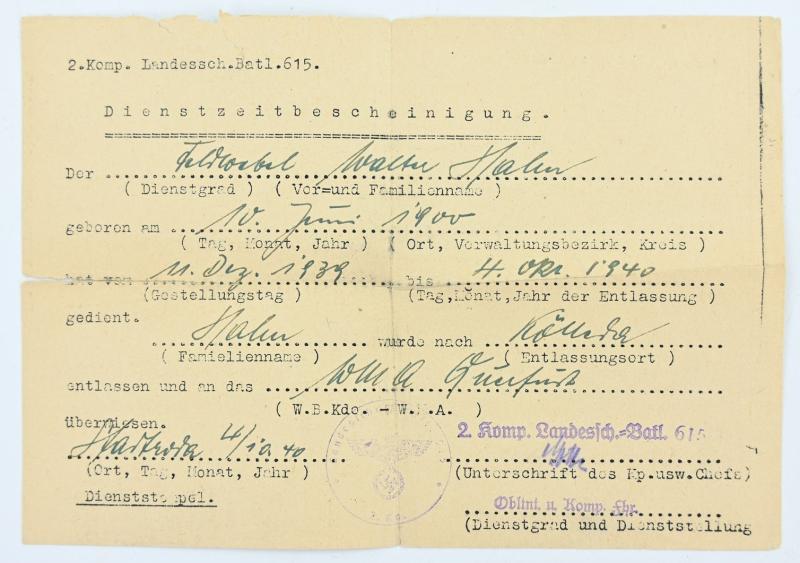 German Wehrpass 'Walter Hahn'