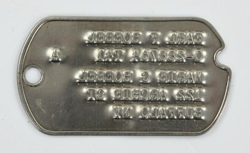 US WW2 Dog-Tag Major 'Earl F. Boebel' 924th FAB