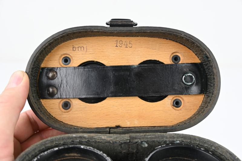 German WH 7x56 Panzer Binocular in Presstoff Case 1945