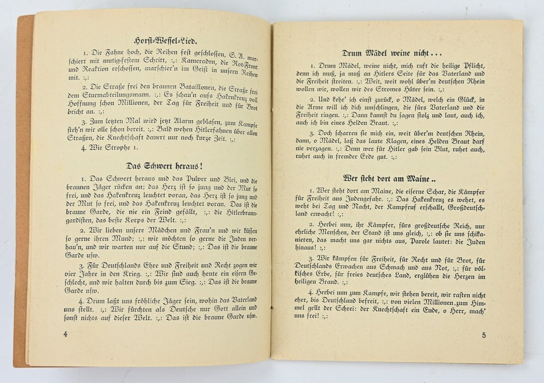 German SA Songbook 'Fur Freiheit und Vaterland'