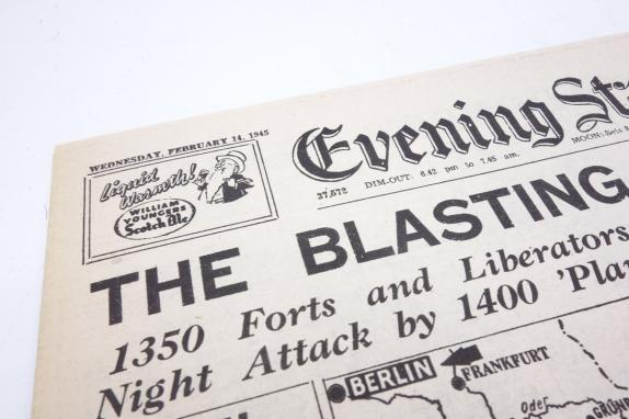 British "Evening Standard" newspaper 14 February 1945