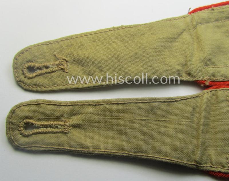 Pair of WH (Luftwaffe) 'tropical-styled', NCO-type shoulderstraps (as was specifically intended for usage onto the tropical-shirts ie. tunics) as was intended for an: 'Uffz. o. Unterwachtmeister der Flak-Art.-Trpn.'