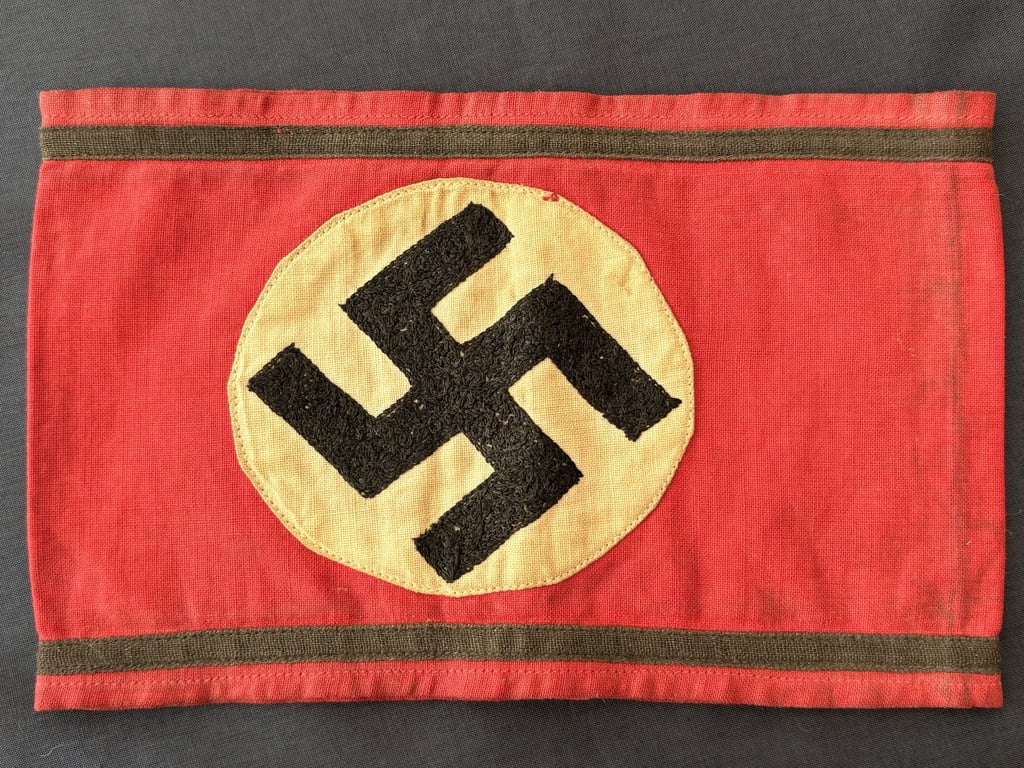 RARE GERMAN WWII ALLGEMEINE SS EARLY EXAMPLE COTTON ARMBAND PRE 1933.