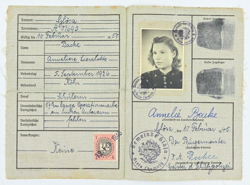 German Third Reich I.D. Card