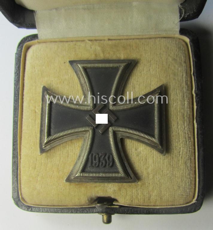 'Eisernes Kreuz 1. Klasse' (ie. Iron Cross 1st class) being an (I deem) early-war-period-produced (albeit non-maker-marked) example that comes complete in its specific (luxuriously-styled!) etui as issued and/or recently found