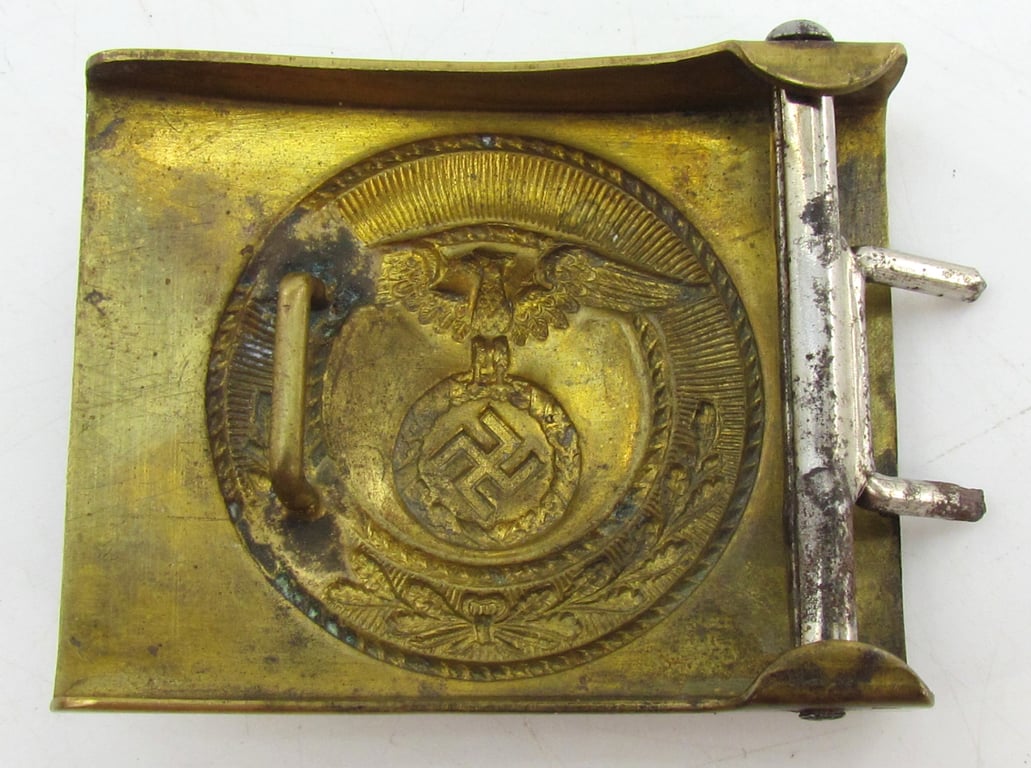 Early SA EM/NCO Brass Belt Buckle – 1st Pattern