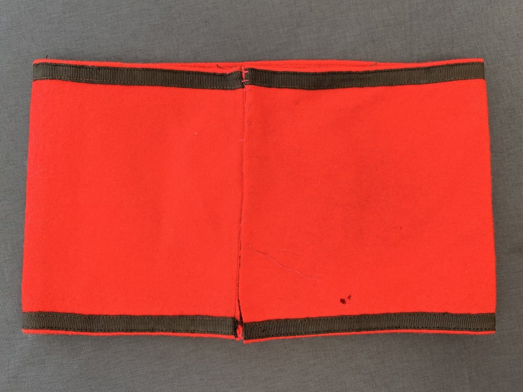 GERMAN WWII AUTHENTIC THIRD REICH ALLGEMEINE SS ARMBAND THICK WOOL WITH RZM SS PAPER TAG INSIDE.