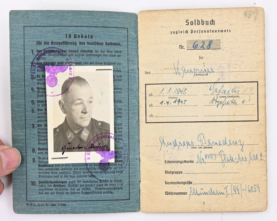 German LW Soldbuch Flakabteilung 768