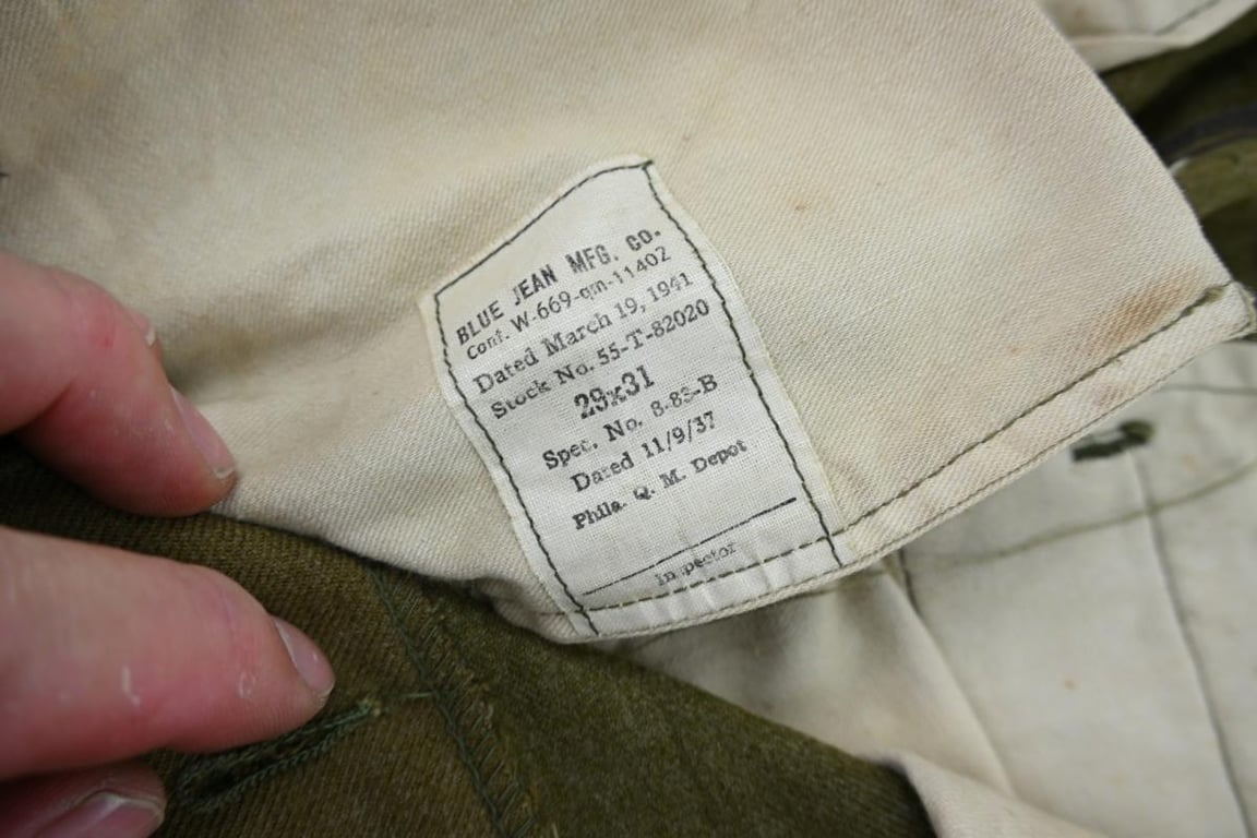 US WW2 Field Wool Serge Trousers 1941