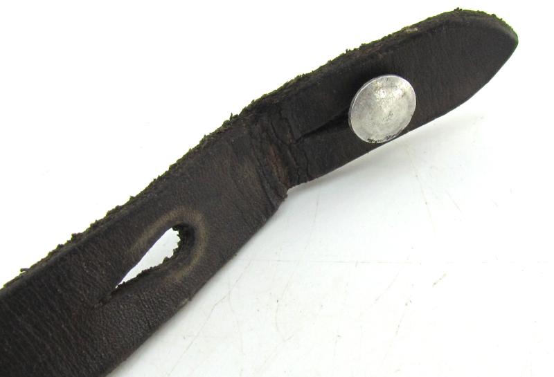 Early German helmet chin strap with aluminum buckle