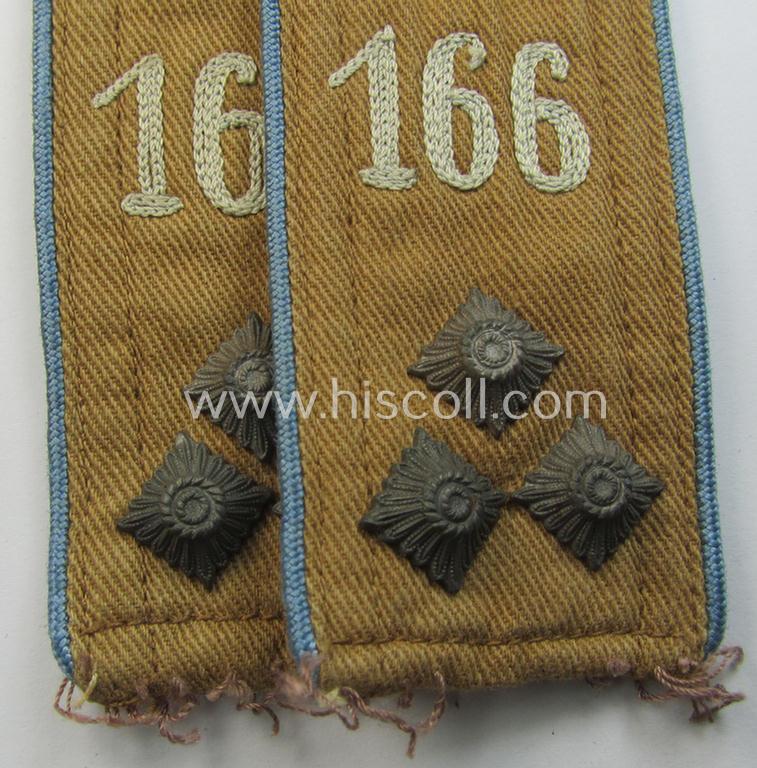Pair of early-pattern: 'HJ'- (ie. 'Hitlerjugend'-) shoulderstraps as intended for usage by a: 'Gefolgschaftsführer' who was attached to the: 'Oberbann IV - Bann 166' (Bann 166 = 'Bann Main u. Obertaunus')
