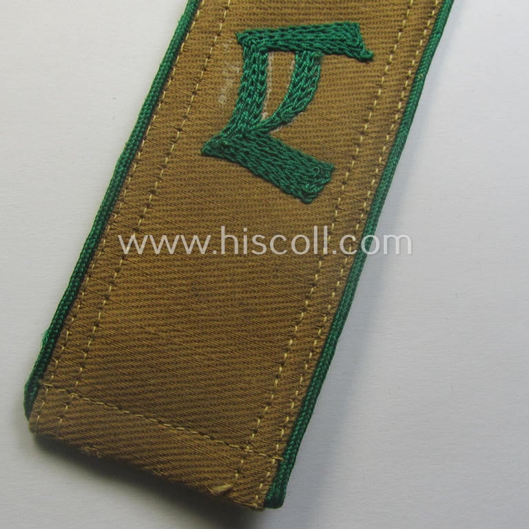 Single, (typical) early-period and neatly 'cyphered', so-called: 'Hitlerjugend' (HJ) 'Landjahr'-shoulderstrap as was intended for and used by a member with the rank of: 'Hitlerjunge'