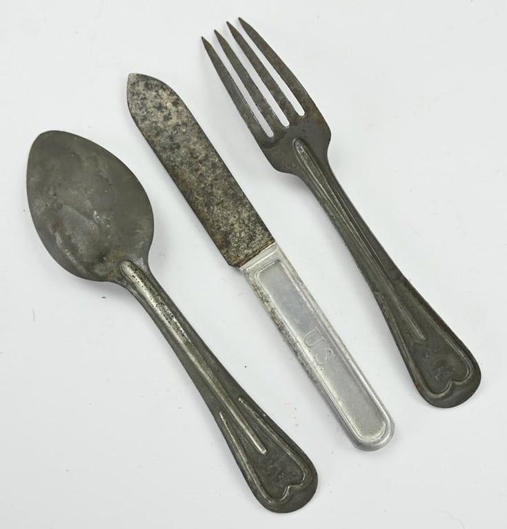 US WW1 M-1910 Messtin with Cutlery Set