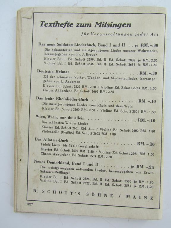 German Marching songbook.