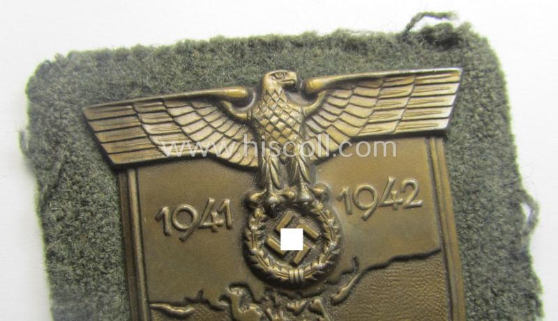 Truly used- and carefully tunic-removed, WH (Heeres o. Waffen-SS) 'Krim'-campaign-shield