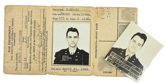 US WW2 Army Enlistement Card