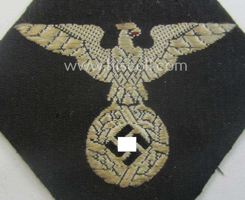 Machine- (ie. neat 'BeVo'-like) woven, 'N.S.D.A.P.'-related sleeve-diamond (ie.: 'Ärmelraute') showing an (early pattern): 'Adler'-device as was worn by (early-period!): 'N.S.D.A.P.-pol. Leiter o. Amtswalter'