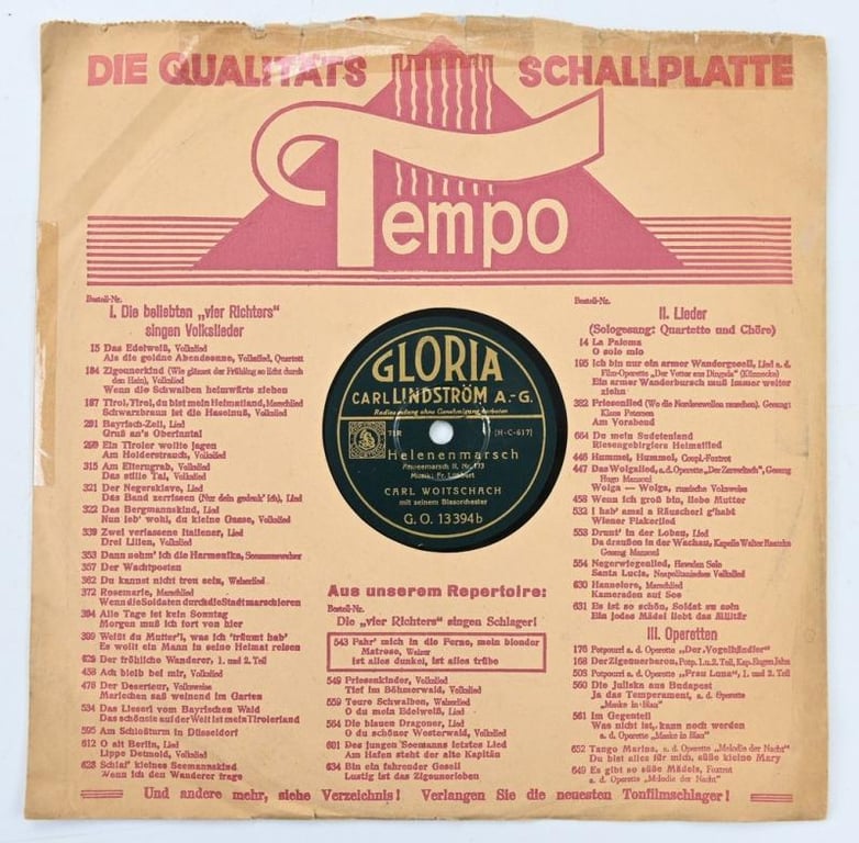 German Third Reich Era Music Record