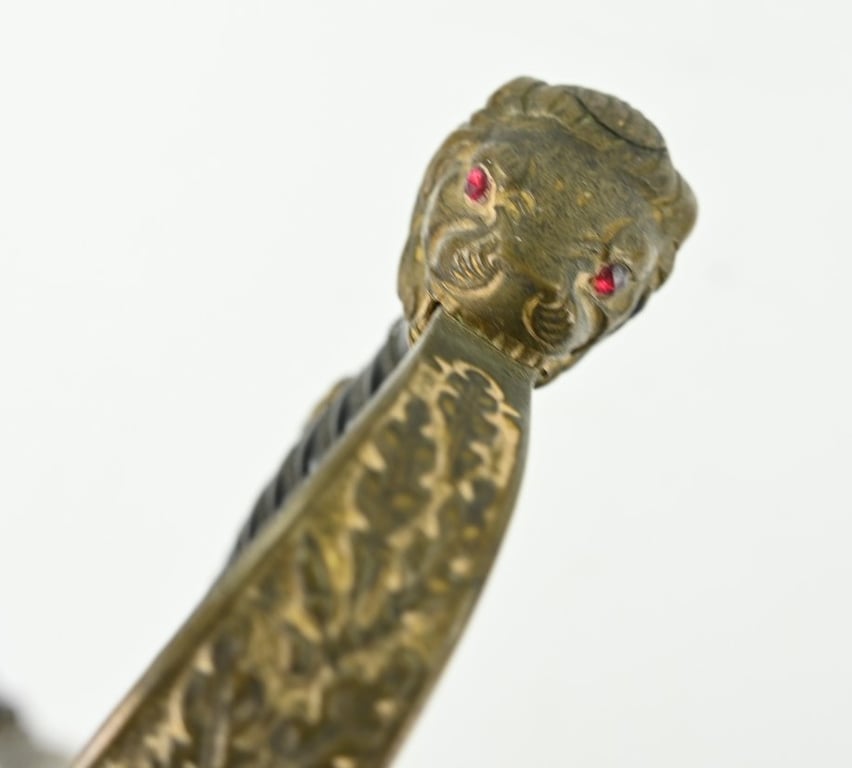 German WH Officer Lionhead Sword with Portopee