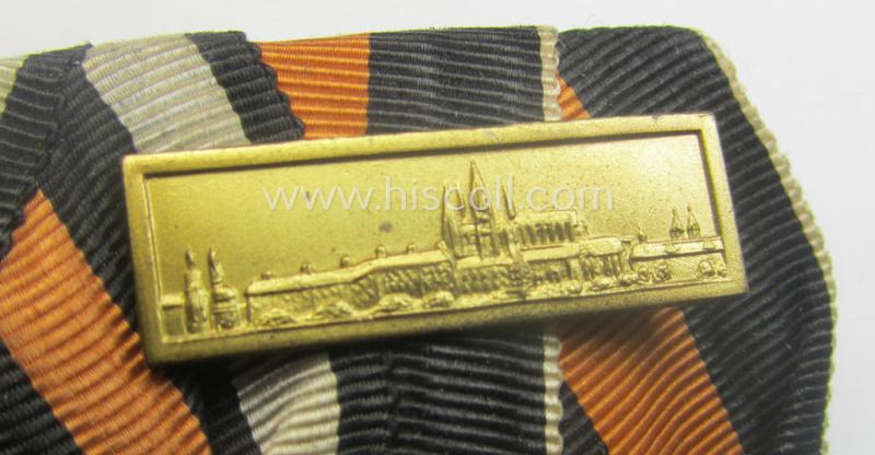 5-pieced, WWI- (ie. TR-) period medal-bar (ie. 'Ordenspange') resp. depicting an: 'EKII.Kl.', a: 'KvK II.Kl. m. S.', an: 'Anhalt Friedrich-Kreuz', an: 'FKK 14-18' and a: Czech 'Anschluss'-medal having a 'PB-Spange' attached