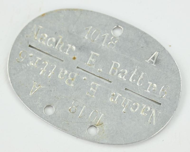 German LW Flak Dog-Tag 'Nachrichten'