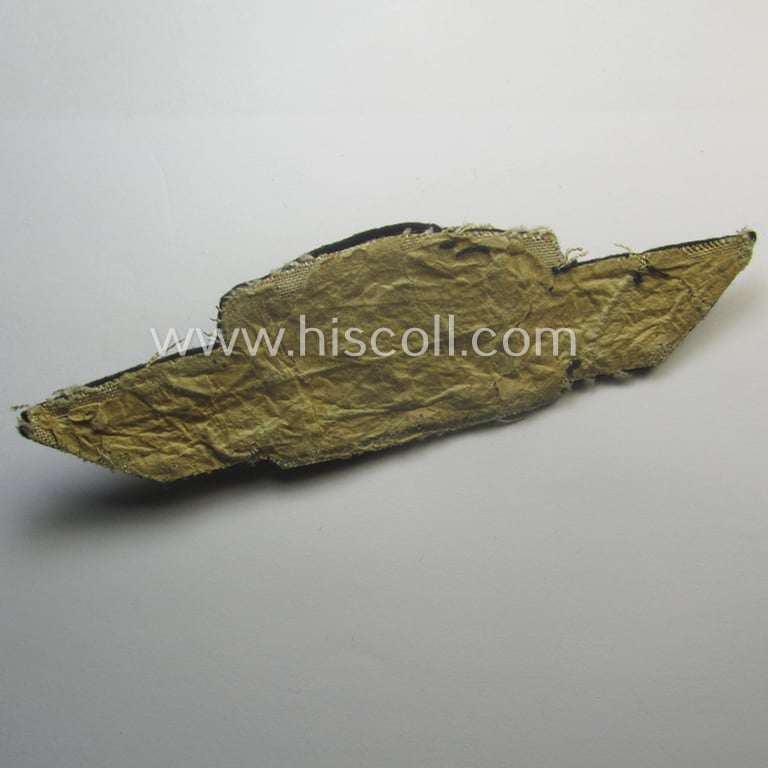 WH (Luftwaffe), hand-embroidered cap-wreath ie. cocarde as intended for a 'Luftwaffe' officers'-type visor-cap (ie. 'Schirmmütze') that comes in a carefully cap-removed condition